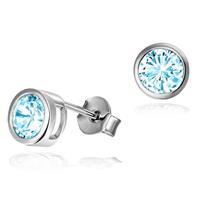 goldmaid Paar Ohrstecker 925 Sterlingsilber Zirkonia blau