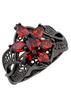 Der Herr der Ringe Fingerring »Dark Years Collection Arwens Abendstern Filigran - schwarz rot, 20003786«, Made in Germany - mit Zirkonia (synth)