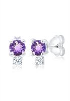Elli DIAMONDS Dames Amethist Edelsteen met Diamant (0.06 ct.) in 925 Sterling Zilver