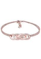 Elli Dames Infinity Liefde met Kristallen in 925 Sterling Zilver Rose Goud Geplateerd