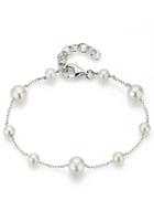 Firetti Silberarmband "rhodiniert, rund, zeitlos schön und schimmernd", mit Süßwasserzuchtperlen, Made in Germany