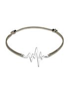 Elli Armband »Herzschlag Textil Trend Geo 925 Sterling Silber«
