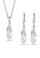 Elli Dames druppels met fonkelende witte kristallen in 925 sterling zilver