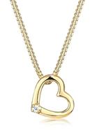 Elli DIAMONDS Dames Hart Hanger Liefde Fijn met Diamant (0.015 ct.) in 925 Sterling Zilver