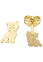 Jobo Paar Ohrstecker »Katze«, 333 Gold