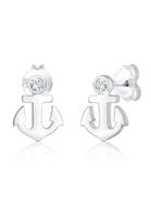 Elli Dames anker zee met kristallen in 925 sterling zilver