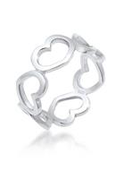 Elli Fingerring »Bandring Herzen Symbol Cut-Out Trend 925er Silber«