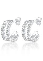 Elli Dames Creools Edel Mini met kristallen in 925 sterling zilver