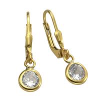 Vivance Ohrhänger »925/- Sterling Silber vergoldet Zirkonia«
