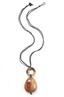 COLLEZIONE ALESSANDRO Lange Kette »Freda«, tropfenförmiger Hornanhänger