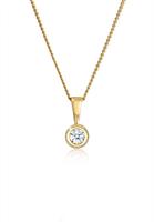 Diamore Collierkettchen »Solitär Rund Kreis Diamant (0.10 ct) 585 Gelbgold«