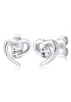 Elli Paar Ohrstecker »Herz Swarovski Kristalle Liebe 925 Silber«