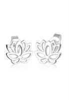 Elli Dames Oorsteker Lotusbloesem in 925 Sterling Zilver