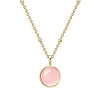 Glanzstücke München Silberkette gelbgold, mit Rosenquarz