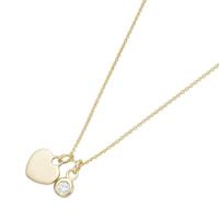 Luigi Merano Goldkette »2 Anhänger, Herz und Zirkonia, Gold 375«