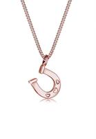 Elli kinderen hoefijzer hanger hart geluk liefde delicaat in 925 sterling zilver rose gold plated