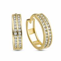 dKeniz Creolen »925/- Sterling Silber vergoldet Pave«