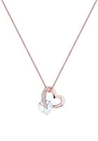 Elli Dames hart symbool hanger kristallen in 925 sterling zilver verguld