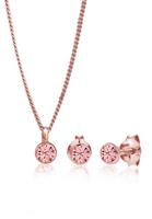 Elli Dames basis solitaire hanger set oorstekers met kristallen in 925 sterling zilver