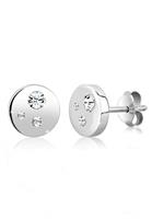 Elli Dames Rond Basis Geo Trend met kristallen in 925 sterling zilver