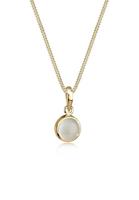 Elli Elli Halsketting Dames Hanger Rond met Maansteen in 925 Sterling Zilver