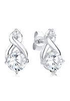 Elli Dames Infinity met Zirkonia Kristallen Glamour Elegant in 925 Sterling Zilver