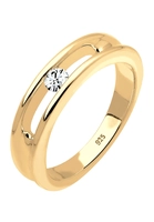 Elli Dames solitaire ring klassiek met kristallen in 925 sterling zilver