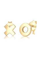 Elli Dames XOXO Opschrift in 925 Sterling Zilver Verguld