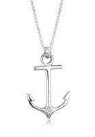 Elli DIAMONDS Dames Ketting Anker Maritiem met diamant (0.03 ct.) in 925 sterling zilver Wit