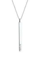Elli Dames Y-ketting met hanger staf en kristallen in 925 sterling zilver 45 cm lang