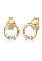 Diamore Paar Ohrstecker »Kreis Geo Diamanten (0.06 ct) Edel 585er Gelbgold«
