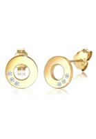 Diamore Paar Ohrstecker »Kreis Geo Elegant Diamant (0.06 ct) 585 Gelbgold«