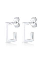 Elli Dames Creool Geo Vierkant in 925 Sterling Zilver