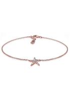 Elli Enkelbandje dames zeester met kristallen in 925 sterling zilver