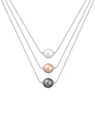 Elli Dames Laagjes Synthetische Parels met in 925 Sterling Zilver