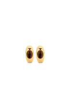 TI SENTO, Ohrstecker "creolen Vergoldet Oval Mit Braunem Stein" in gold, Schmuck für Damen