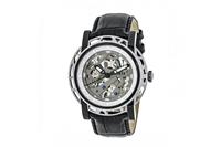 Reign Stavros automatisch skelet horloge met leren band