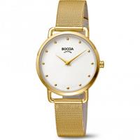 Boccia Damenuhr Style "3314-06", Reintitan, gold