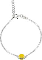 Lilly armband lachende smiley - zilver gerodineerd - 15+2cm