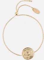 Unknown Orelia armband met ingegraveerd muntje goudkleurig