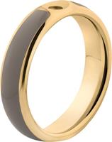 Unknown Melano Twisted Tracy resin ring - dames - goldplated + taupe resin - 5mm - maat 15.50
