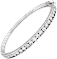 Unknown Diamonfire - Zilveren bangle 60 mm - Zirkonia in railzetting