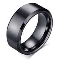 mendes Wolfraam herenring 8mm Zwart-18mm