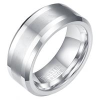 mendes Wolfraam heren ring Geborstelde streep 8mm-19mm