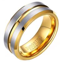 mendes Heren ring Wolfraam Verguld Zilver Goud 8mm-20mm