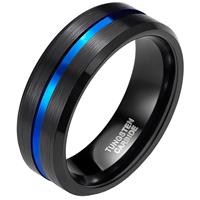 mendes Wolfraam heren ring Zwart met Blauw 8mm-17mm