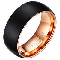 mendes Wolfraam heren ring Zwart met rose 8mm-20mm
