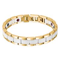 mendes Keramieken Heren Armband Magnetische Power Goud Wit