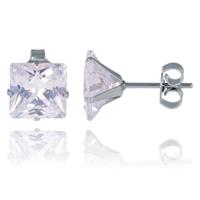 lgtjwls LGT Jewels Stud oorbellen Edelstaal Classic Transparent 4mm