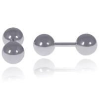 lgtjwls LGT Jewels Stud oorbellen Dubbele Bol Zilver 6mm